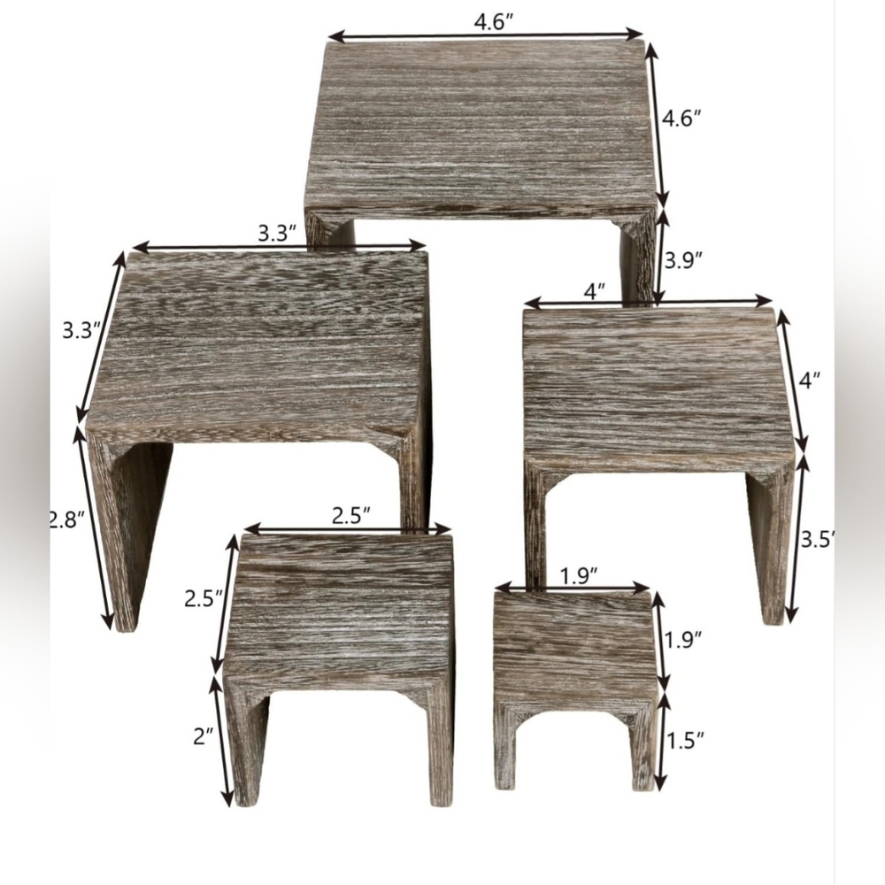Mooca 5-Piece Wooden Jewelry Display Risers - Picture 10 of 10